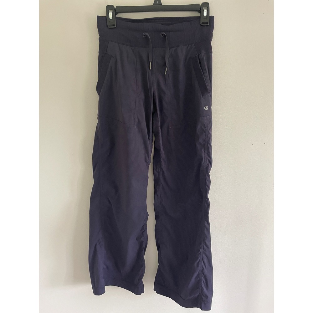 Lululemon Dance Studio Pant Purple Pinstrip Relaxed Jogger Drawstring Size 6